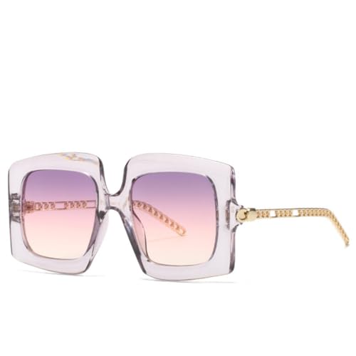 Lunettes de soleil pour femmes style polygone dégradé avec protection UV400 vintage