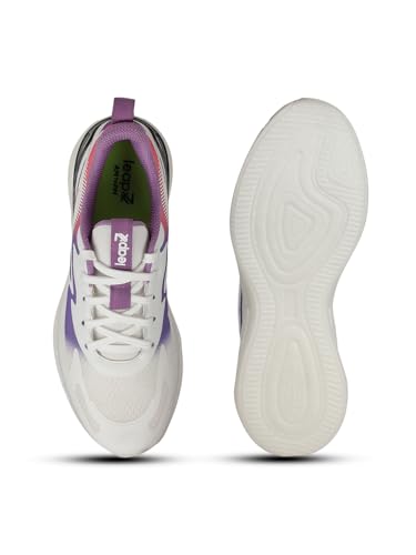 Image of Liberty LEAP7X White Sports Shoes for Men - Memory Foam Lace-Up Sports Wear