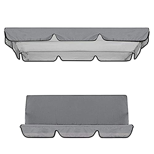 Funda de cojín impermeable para columpio de jardín de 3 plazas gris 2