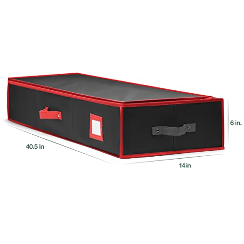 Homior Gift Wrap Organizer, Christmas Wrapping Paper Storage Bag W/Useful Pockets For Xmas Accessories, Fits Upto 24 Rolls, Underbed Storage For Holiday Decorations, Large Capacity Storage Box #TOP5