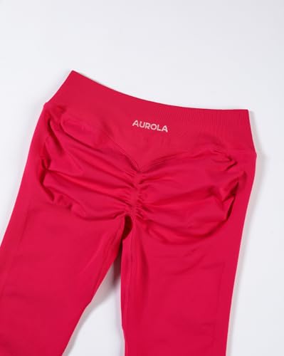 Image of AUROLA Influence Workout Leggings for Women, Seamless Compression Tummy Control Leggings Mid Rise Yoga Pants