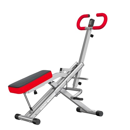 Image of SogesPower Squat Machine for Home Gym, Squat Rowing Machine with Adjustable Resistance and Optional Full Motion, Squat Assist Trainer for Glutes & Legs Workout, Up to 330lbs
