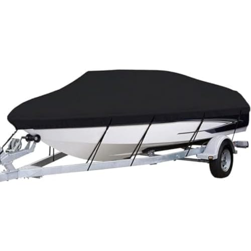 REENEW 【2024新登場】防水ボートカバー UV 耐性600D マリン グレード オックスフォード生地船体カバー ヨット屋外保護カバー はVハル、TRIハル、プロスタイル、漁船、バスボート、ランナバウトに適合 11-13/14-16/16-18/17