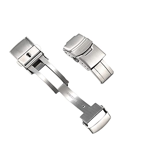 Semdu 18mm 316L Stainless Steel Fold Safety Clasp Buckle Clasp Fit For SKX Dive Watch,18MM Milled Watch Buckle Clasp replacement (18MM)