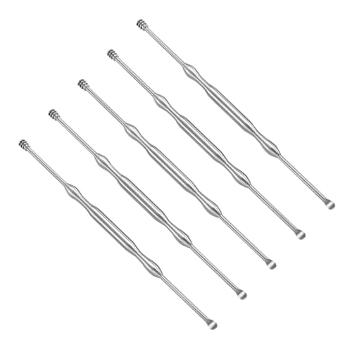 HAPINARY 5 Piezas cuchara de oreja cerumen orejas enchufes para dormir pendiente enchufar earwax remover limpieza de oídos ear cleaning Removedor de cera de oído Silver