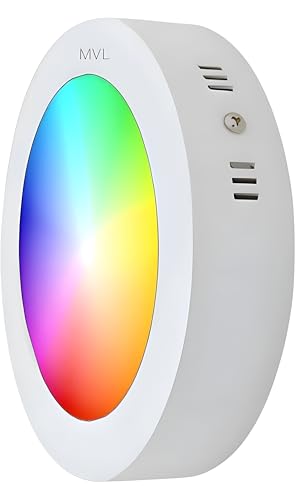 Image of MVL 9 Watt 7 in 1 Multicolour Surface Panel Led Light (Red /Pink /Blue /Yellow /Violet /Green /Sky Blue /White) Pack of 1(Aluminium)