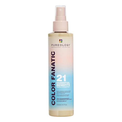 Pureology Color Fanatic Leave In Conditioner - Detangler & Heat Protectant Spray, Provides Hair Shine & Anti-Frizz, Infused with Coconut & Camellia Oils, For All Hair Types, Color Safe & Vegan