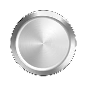 Small Stainless Steel Pizza Pan Round Pizza Tray, Round Pizza Plate For Pie Cookie Pizza Cake, Non Toxic & Heavy Duty, Brushed Finish & Easy Clean & Diameter 10.3 Inch