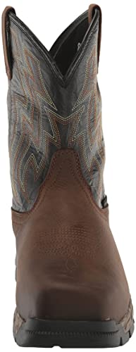ARIAT BMVY9 Mens Rebar Flex Western Waterproof Composite Toe Work Boot Dark Brown/Black 7.5 Wide