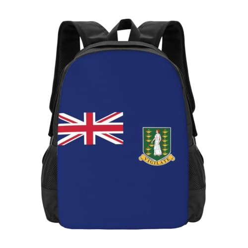 Nruairly British Virgin Islands Flag Backpack 16.5 In