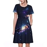 Galaxy in The Universe Print Women's Short Sleeve...