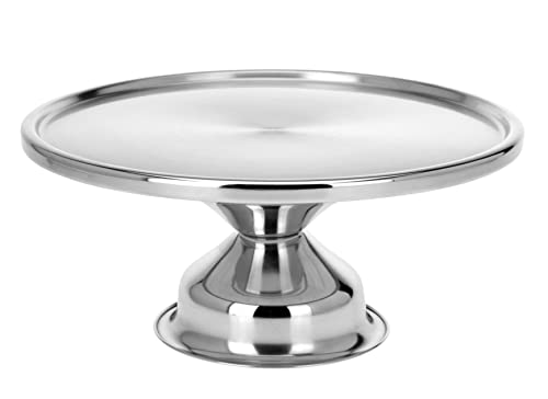 Spetebo Présentoir à gâteau en acier inoxydable avec pied - 33 cm - Plateau de service en métal pour gâteaux et tartes