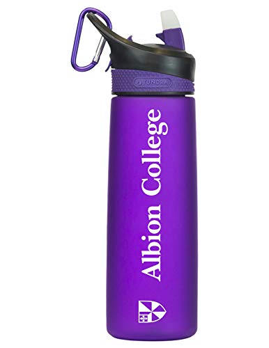 Albion College Tritan Plastic Frosted Sport Water Bottle, Design-2 - Purple