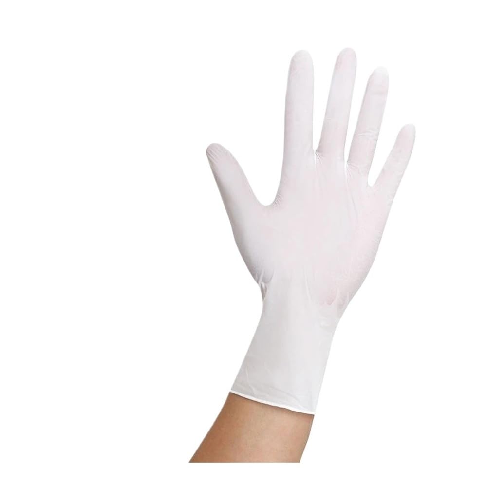 Guantes desechables de nitrilo blanco, sin polvo ni látex, ideales for la cocina, el hogar, belleza, cuidado mascotas, coloración del cabello y limpieza(White 100PCS,XL)