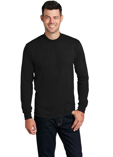 Port & Company Essential Mock Turtleneck-PC61M-L-Jet Black