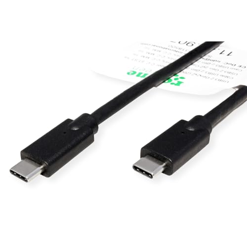 ROLINE GREEN USB 3.2 Gen 2x2 Cable, Emark, C-C, ST/ST, 20Gbit/s, 100W, Black, 0.5 m - Image 2