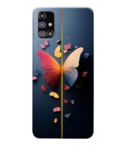 Image of Stylish Butterfly Printed Hard Back Case Cover Compatible for Samsung Galaxy A22 4G (Multicolor) - D1665