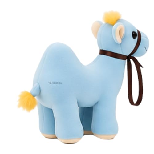 Image of Camel Soft Toy for Girls Boys Kids, Brown, Animal Stuffed Baby Teddy Gift Birthday, 23 cmsky Blue