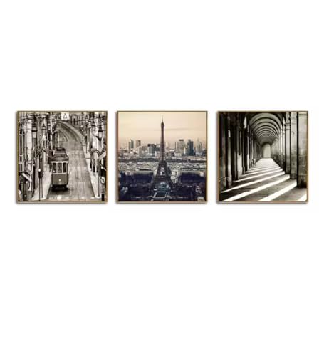 Impression sur toile moderne Tour pour salon chaleureux style paysage de rue européen
