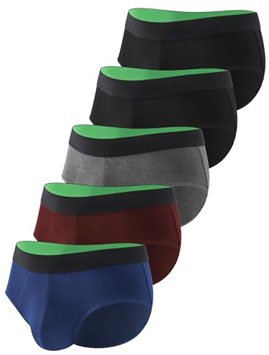 Mens Incontinence Underwear Washable Cotton Leak Proof Underwear for Men Briefs 5 Pack