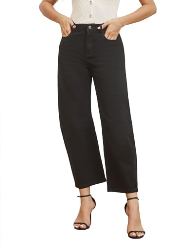 Women’s Barrel Jeans Wide Leg High Waisted Stretchy Cropped Denim Jeans Baggy Ankle Pants4