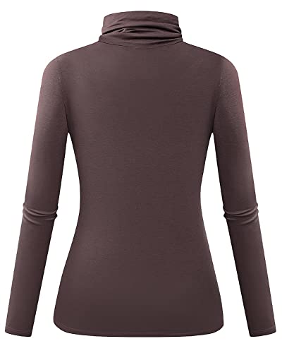 Image of Herou Womens Long Sleeve Turtleneck Slim Fitted Lightweight Casual Active Layer Tops Shirts
