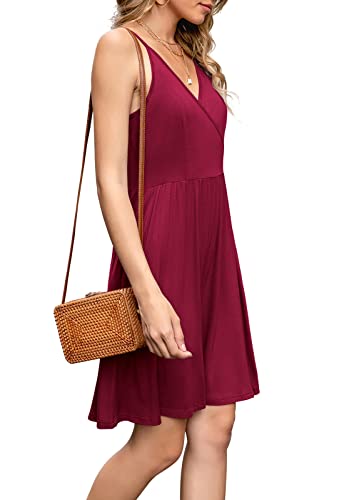 WEACZZY Womens Summer Dress Floral Spaghetti Strap Sleeveless V-Neck Casual Swing Sundress with Pockets - Image 3