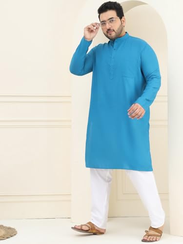 Image of SOJANYA Plus (Since 1958) Men's Jacquard Silk Self Design Only Long Kurta