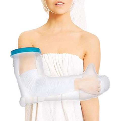 Full Arm Cast Cover for Shower, Adult Waterproof Cast Protector and Shower Bandage for Broken Surgery Arm, Wound and Burns to Keep The Hand Wrist Fingers Arm Dry -Full Arm Size (23.6 Inches) Cover