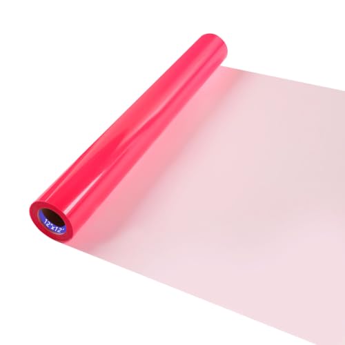 Image of HTV Neon Red Iron on Vinyl 12Inch by 12ft Roll HTV Heat Transfer Vinyl for T-Shirt HTV Vinyl Rolls for All Cutter Machine - Easy to Cut & Weed for Heat Vinyl Design (Neon Red, 12ft)