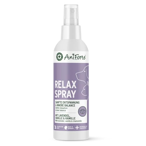 AniForte Relax Spray 100 ml - Umgebungsspray zur Entspannung & innere Balance, mehr Ruhe im Alltag oder unterwegs, mit Lavendel, Vanille & Kamille