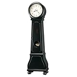 Howard Miller Nashua Floor Clock, Black Finishing Illuminated Aged Dial Adjustable Levelers Analog Display, Arabic Numerals with German Chime Movement Best Timepiece for Office & Home Decor