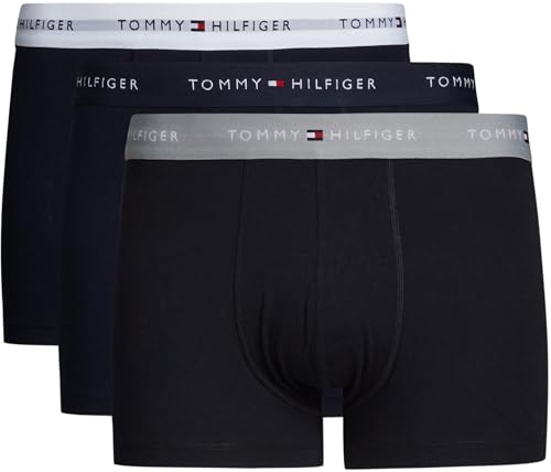 Tommy Hilfiger Herren Boxershorts Trunks aus Baumwolle, Schwarz (des Sky/Antique Silver/White), XL