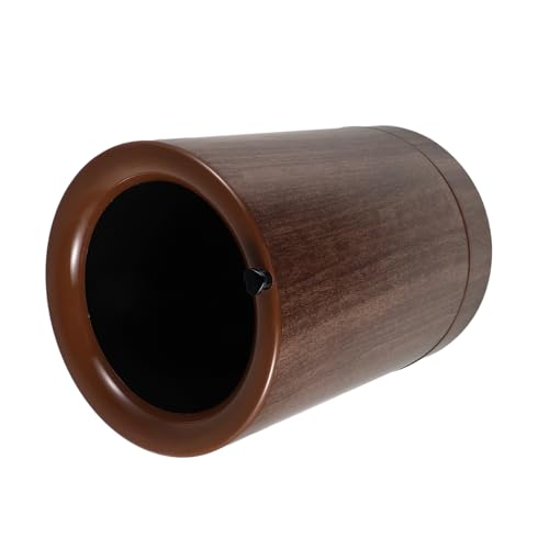 Caneca de basura con ruedas 9L madera color café