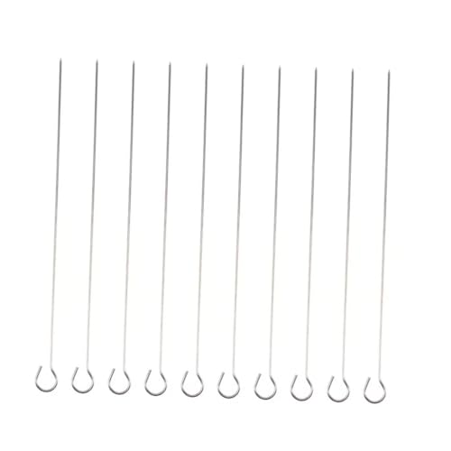 SUPVOX 25 piezas Brochetas Redondas de Acero Inoxidable con Diseño Forma de Nueve Resistentes y Reutilizables para Barbacoas al Aire y Restaurantes Aguja para Pinchos Morunos y Cocina