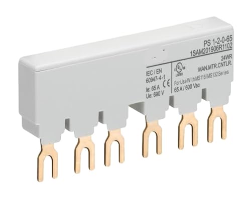 Barra colectora trifásica PS1-4-0-65 de conexión para disyuntores de motor MS116 y MS132