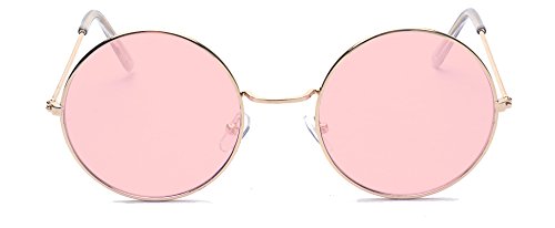 ALWAYSUV Round Small Flat Sunglasses Circle Metal Vintage 70's Hippie Glasses2