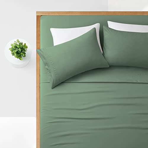 Manyshofu Extra Deep Pocket Full Size Sheets Set - Hotel Luxury 1800 Thread Count Sheets & Pillowcases - Kids Bedding Set Up To 24" Mattress - Sage Green Bed Sheets 18-24 Inch Deep Pockets - 4 Piece #TOP3
