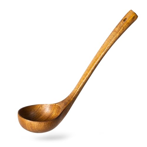 Hefild WOODEN LADLE Soup Ladle, Long Handle 2 Oz Deep Soup Ladle Utensil cover
