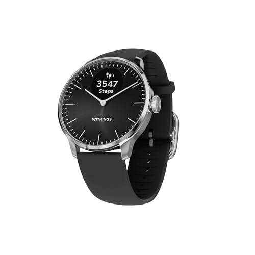 WITHINGS ScanWatch Light - Reloj inteligente híbrido, control de la frecuencia cardíaca 24/7, seguimiento de la actividad, el ciclo y el sueño, GPS, batería de 30 días, compatible con Android y Apple.