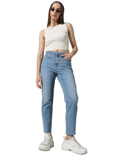 Image of ONLY Women's Straight Fit High Rise Jeans
