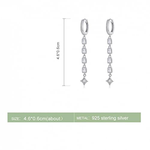 Boucles d'oreilles en zircon longues, le cadeau géométrique idéal - 2