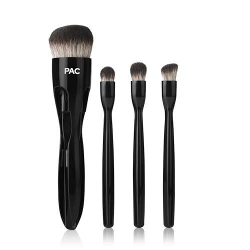 PAC 4-IN-1 Makeup Brush | one multi-purpose brush, one concealer brush, and two eyeshadow brushes | Compact Portable Brush Kit