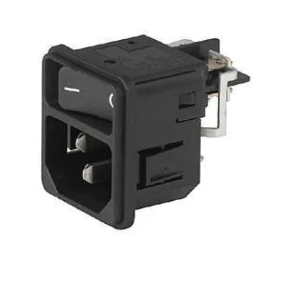 DC11.0021.201, AC Power Entry Modules Snap-in 2-Pole 10A Red Ill 1.5mm Panel