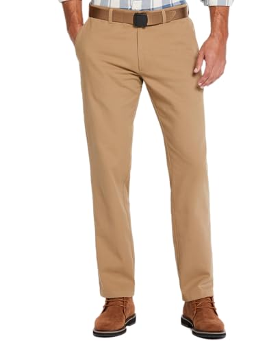Savane Men's Straight-fit 100% Cotton, Flat Front Chino, Comfortable Stretch, Work, Dress Casual Pants
