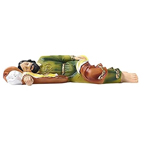 Crazyfly Saint Joseph Sleeping Statue, Sleeping St. Joseph Figure Resin Christmas Figurine - 21CM Catholic Saint Joseph Resin Statue Figure For Religious Gift, Decoration, Collection Cover