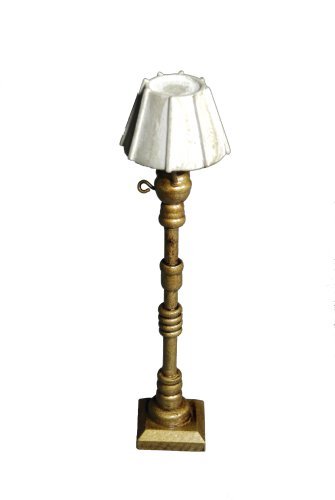 Preisvergleich Produktbild Lampe Puppenhaus Stehlampe Holz 1:12 Puppenmöbel Nostalgie