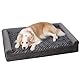 KSIIA Orthopädisches Hundebett Grosse Hunde, 111x81x18cm, Hundesofa Bezug abnehmbar waschbar, XL Hundecouch mit DREI erhöhte Ränder, rutschfeste Unterseite, Noppenschaumstoff Hundekorb, Grau