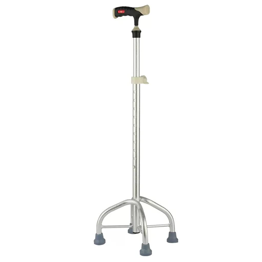 GCX- Muletas De Aluminio for Ancianos, Multifuncional, Ligero, Bastón Ajustable for Ancianos, Bastón Telescópico De Cuatro Patas Grande De Cuatro Patas Firma ( Color : Silver , Size : Large four-legge
