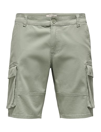 ONLY & SONS Herren Onscam Stage Cargo Shorts 6689 Life Noos, Seagrass, XS – Ansicht 1